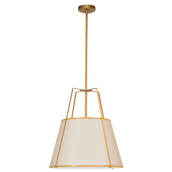 Trapezoid Three Light Pendant in Cream (216|TRA-331P-GLD-CRM)