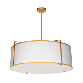 Trapezoid Four Light Pendant in White (216|TRA-244P-GLD-WH)