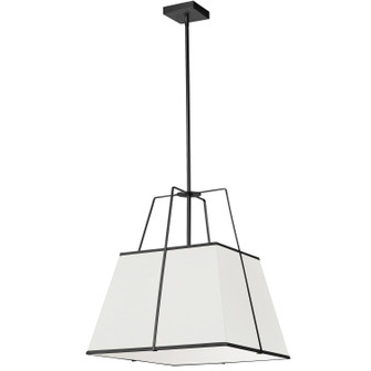 Trapezoid One Light Pendant in White (216|TRA-181P-BK-WH)