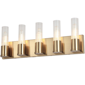 Tube Five Light Vanity in Aged Brass (216|TBE-225W-AGB)
