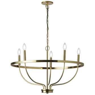 Cesar Five Light Chandelier in Aged Brass (216|CSR-295C-AGB)