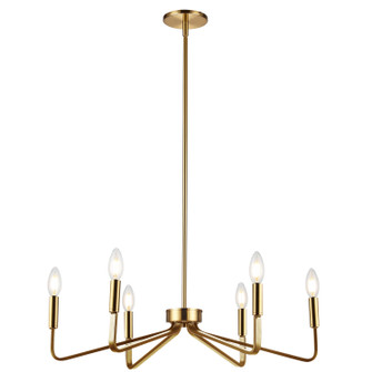 Clayton Six Light Chandelier in Aged Brass (216|CLN-266C-AGB)