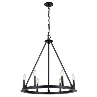 Colby Six Light Chandelier in Black (216|CLB-266C-MB)