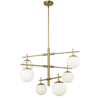 Caelia Six Light Chandelier in Aged Brass (216|CAE-306C-AGB)