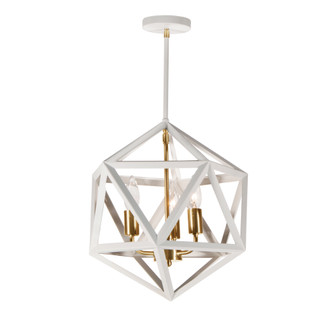 Archello Three Light Chandelier in White (216|ARC-143C-WH-VB)