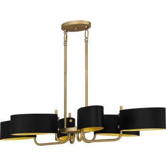 Madden Six Light Linear Chandelier in Aged Brass (10|MAD641AB)