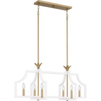 Dusty Lane Six Light Linear Chandelier in Matte White (10|DSL638W)