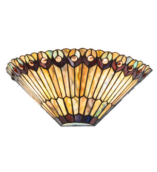 Tiffany Jeweled Peacock 17'' Wall Sconce in Craftsman Brown On Brass (57|82882)