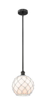 Edison One Light Mini Pendant in Matte Black (405|616-1S-BK-G121-10RW)