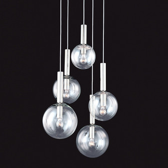 Bubbles Five Light Pendant in Polished Nickel (69|3765.35)