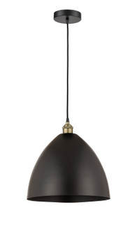 Edison One Light Mini Pendant in Black Antique Brass (405|616-1P-BAB-MBD-16-BK)