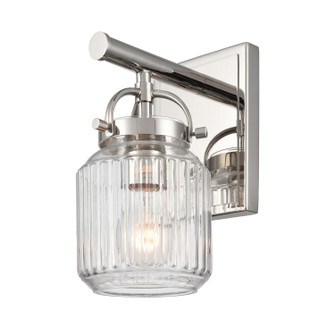 Downtown Urban One Light Wall Sconce in Polished Nickel (405|416-1W-PN-G416-6CL)