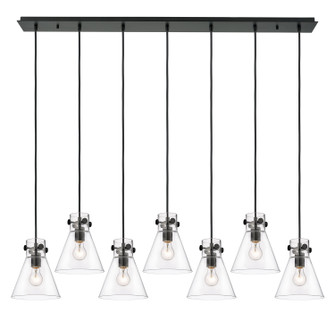 Downtown Urban Seven Light Linear Pendant in Matte Black (405|127-410-1PS-BK-G411-8CL)