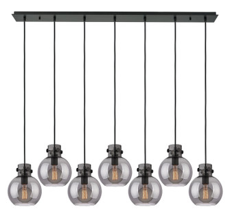 Newton Seven Light Linear Pendant in Matte Black (405|127-410-1PS-BK-G410-8SM)