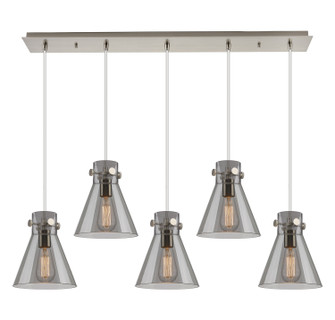 Downtown Urban Six Light Linear Pendant in Brushed Satin Nickel (405|125-410-1PS-SN-G411-8SM)
