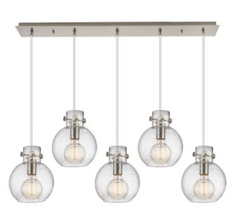 Newton Five Light Linear Pendant in Brushed Satin Nickel (405|125-410-1PS-SN-G410-8SDY)