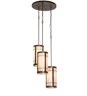 Villa Three Light Chandelier in Mahogany Bronze (57|260867)
