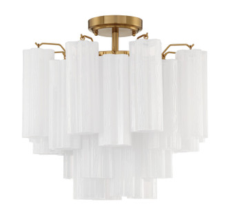Addis Four Light Semi Flush Mount in Aged Brass (60|ADD-300-AG-WH_CEILING)
