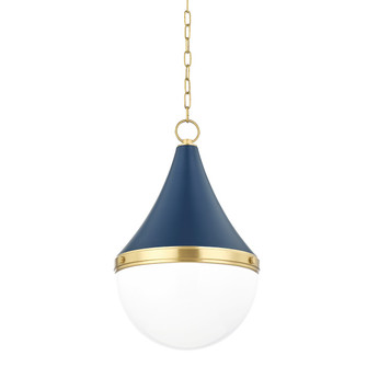 Ciara One Light Pendant in Aged Brass/Soft Navy (428|H787701L-AGB/SNY)