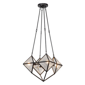 Cairo Four Light Chandelier in Ribbed Glass/Urban Bronze (452|CH332421UBCR)