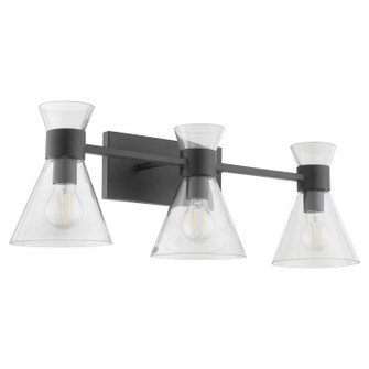 Beldar Three Light Vanity in Matte Black w/ Clear Glass (19|5119-3-259)