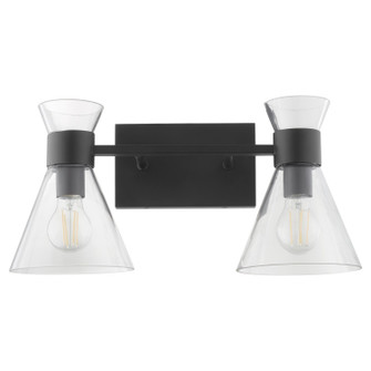 Beldar Two Light Vanity in Matte Black w/ Clear Glass (19|5119-2-259)