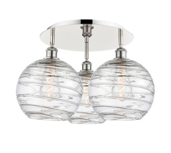 Downtown Urban Three Light Flush Mount in Polished Nickel (405|516-3C-PN-G1213-10)