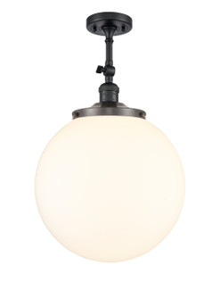 Franklin Restoration One Light Semi-Flush Mount in Matte Black (405|201F-BK-G201-14)