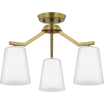 Vertex Three Light Chandelier Conv in Brushed Gold (54|P400342-191)