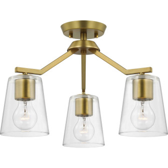 Vertex Three Light Chandelier Conv in Brushed Gold (54|P400340-191)