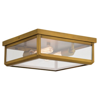 Kinzie Two Light Outdoor Flush Mount in Vintage Brass (63|T0709)