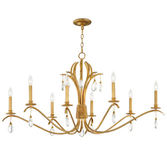 Eden Eight Light Chandelier in Charcoal Gold Leaf (16|12748CHGL)