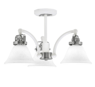 Easton Three Light Semi-Flush Mount in White & Brushed Nickel (200|1947-WHBN-311)