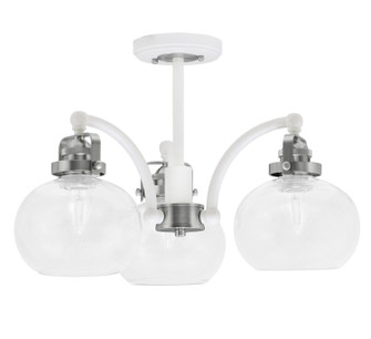 Easton Three Light Semi-Flush Mount in White & Brushed Nickel (200|1947-WHBN-202)