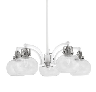 Easton Five Light Chandelier in White & Brushed Nickel (200|1945-WHBN-202)