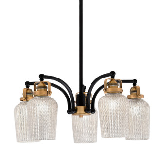 Easton Five Light Chandelier in Matte Black & Brass (200|1945-MBBR-4253)
