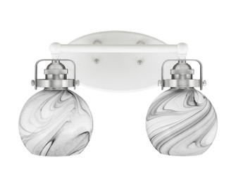 Easton Two Light Bath Bar in White & Brushed Nickel (200|1932-WHBN-4109)