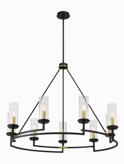 Hillstone Nine Light Chandelier in Sand Coal And Soft Brass (7|3209-781)