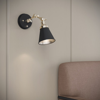 Edith One Light Swing Arm Wall Sconce in Matte Black/Vintage Brass (59|12001-MB/VB)