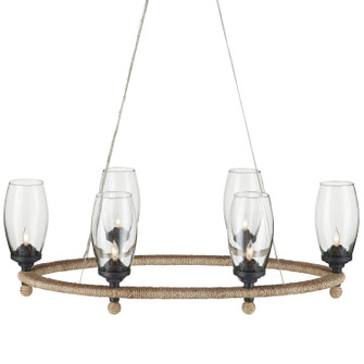 Hightider Six Light Chandelier in Natural/Clear/French Black (142|9000-1086)
