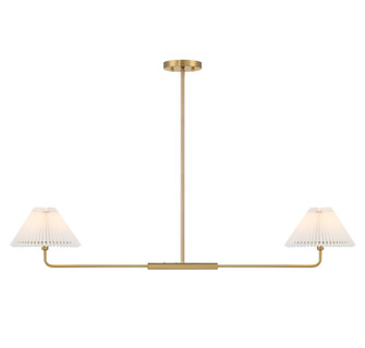 Two Light Linear Chandelier in Natural Brass (446|M100122NB)