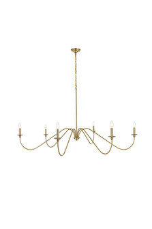 Rohan Six Light Chandelier in Satin Gold (173|LD5056D60SG)