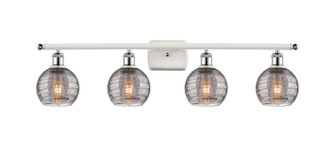 Ballston Four Light Bath Vanity in White Polished Chrome (405|516-4W-WPC-G1213-6SM)
