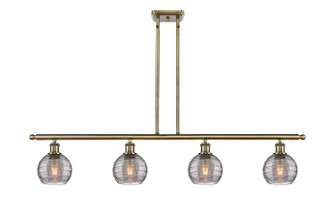 Ballston Four Light Island Pendant in Antique Brass (405|516-4I-AB-G1213-6SM)