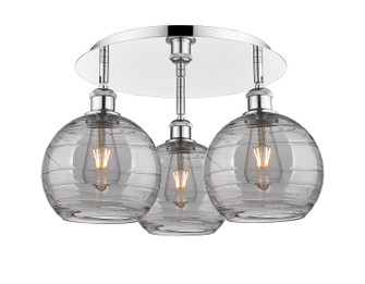 Downtown Urban Three Light Flush Mount in Polished Chrome (405|516-3C-PC-G1213-8SM)