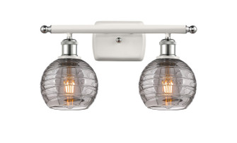 Ballston Two Light Bath Vanity in White Polished Chrome (405|516-2W-WPC-G1213-6SM)