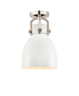Downtown Urban One Light Semi-Flush Mount in Polished Nickel (405|410-1F-PN-M412-8W)