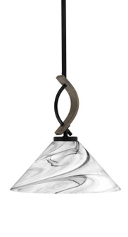 Monterey One Light Mini Pendant in Matte Black & Painted Distressed Wood-look Metal (200|2901-MBDW-2129)