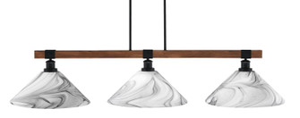 Tacoma Three Light Bar in Matte Black & Painted Wood-look Metal (200|1863-MBWG-2169)