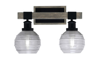 Tacoma Two Light Bath Bar in Matte Black & Painted Distressed Wood-look Metal (200|1842-MBDW-5112)